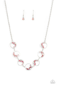 Blissfully Bubbly - Pink oil spill necklace