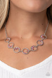 Blissfully Bubbly - Pink oil spill necklace