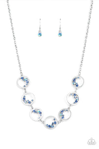 Blissfully Bubbly - Blue oil spill necklace