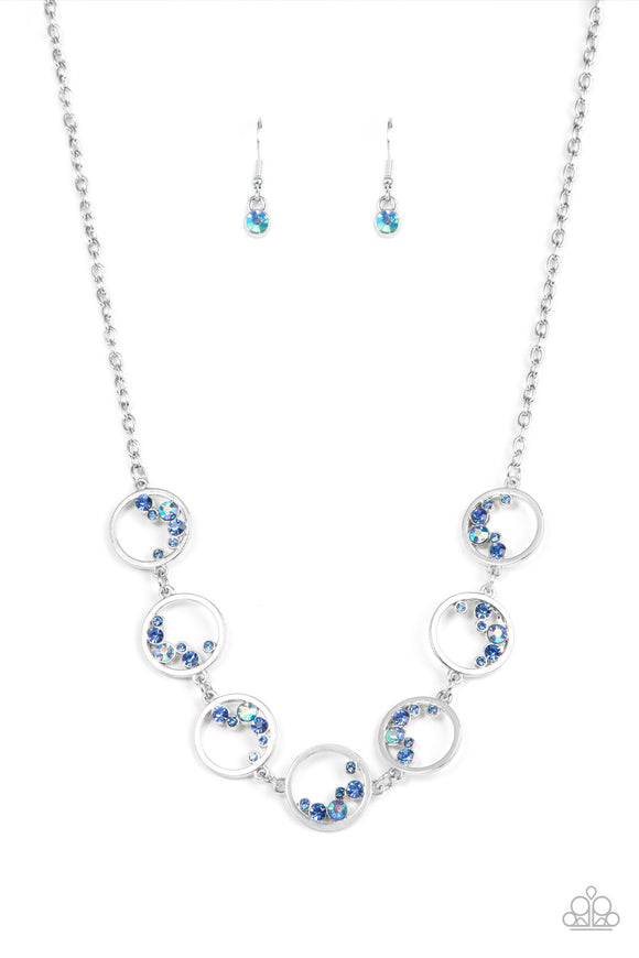 Blissfully Bubbly - Blue oil spill necklace