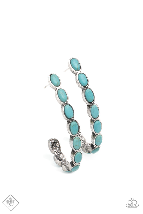 Kick Up a SANDSTORM - Blue hoop earrings