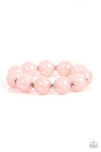 Arctic Affluence - Pink stretchy beaded bracelet