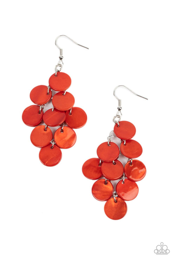 Tropical Tryst - Orange shell earrings