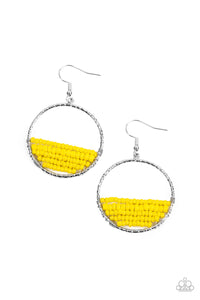 Head-Over-Horizons - Yellow seed bead earrings