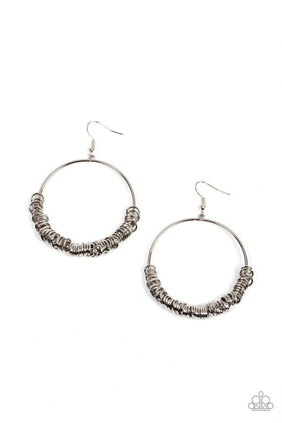 Retro Ringleader - Silver Earrings