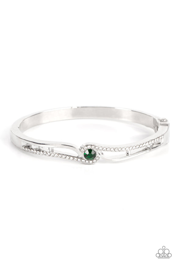 Top-Shelf Shimmer - Green hinge bracelet