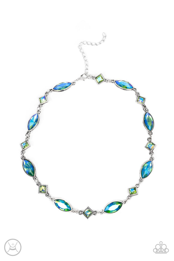 Prismatic Reinforcements - Green oil spill necklace