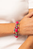 Confidently Crafty - Pink multi stretchy bracelet