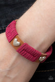 Lusting for Wanderlust - Pink urban heart wrap bracelet