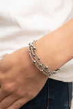 Spontaneous Shimmer - White coil bracelet