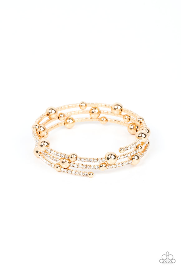 Spontaneous Shimmer - Gold coil bracelet