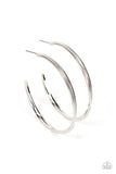 Monochromatic Curves - Silver hoop earrings