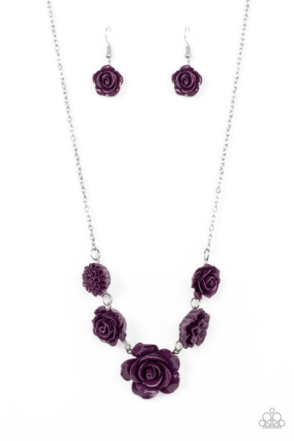 PRIMROSE and Pretty - Purple flower necklace