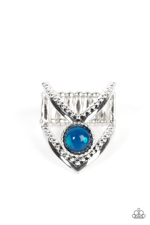 Axial Angle - Blue opalescent ring