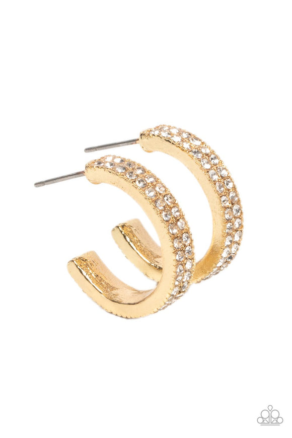 Small Town Twinkle - Gold hoop earrings