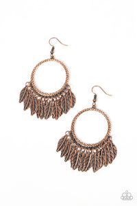 FOWL Tempered - Copper Feather earrings