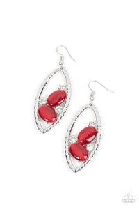 Famously Fashionable - Red moonstone earrings