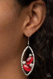 Famously Fashionable - Red moonstone earrings