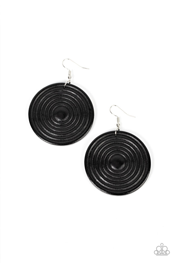 Caribbean Cymbal - Black wood earrings