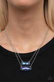 Double Bubble Burst - Blue oil spill necklace