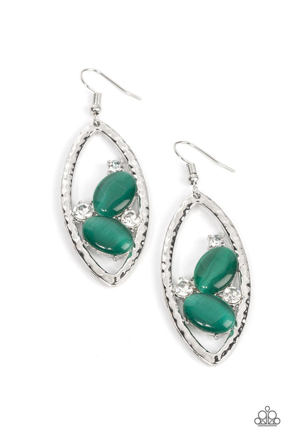 Famously Fashionable - Green moonstone earrings