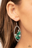 Famously Fashionable - Green moonstone earrings