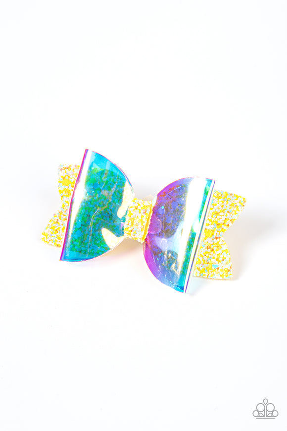 Futuristic Favorite - Yellow iridescent hair clip