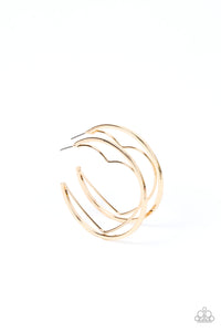 Love Goes Around - Gold heart hoop earrings