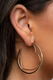 Love Goes Around - Gold heart hoop earrings