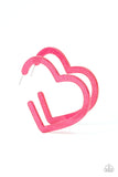 Heart-Throbbing Twinkle - Pink heart hoops