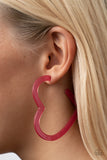 Heart-Throbbing Twinkle - Pink heart hoops