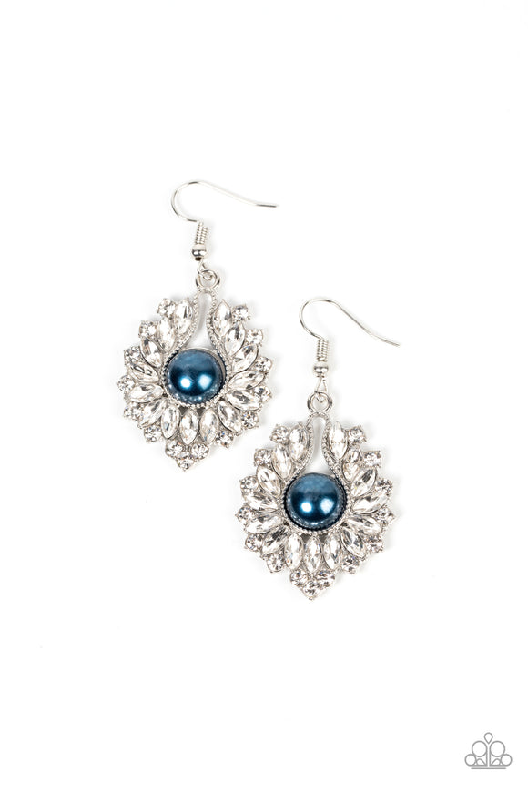 Crowns Required - Blue pearl earrings