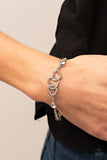 Desirable Dazzle - White heart clasp bracelet