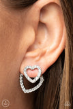 Ever Enamored - White heart post earrings