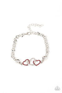 Desirable Dazzle - Red heart clasp bracelet