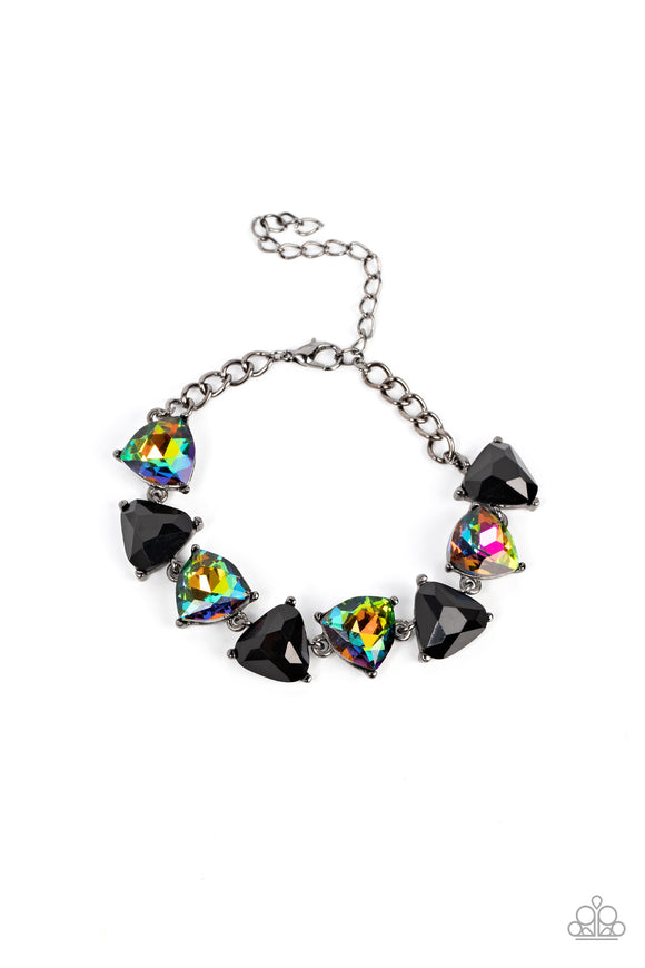 Pumped up Prisms - Multi oil spill clasp bracelet