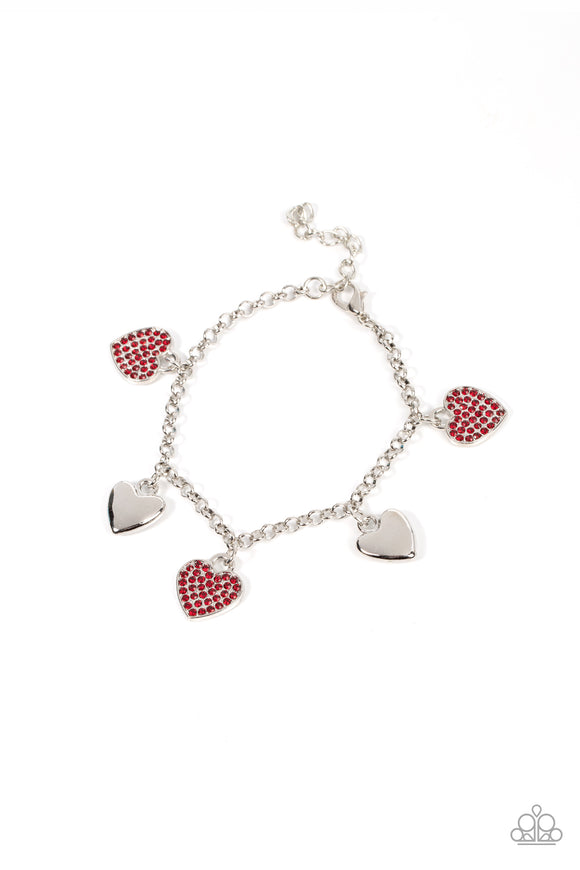 Lusty Lockets - Red heart clasp bracelet