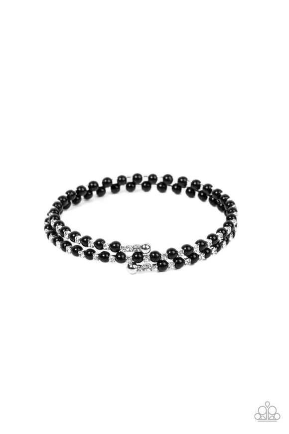 Regal Wraparound - Black coil bracelet