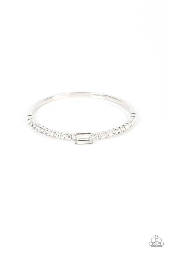 Party Crashing Couture - White bangle bracelet