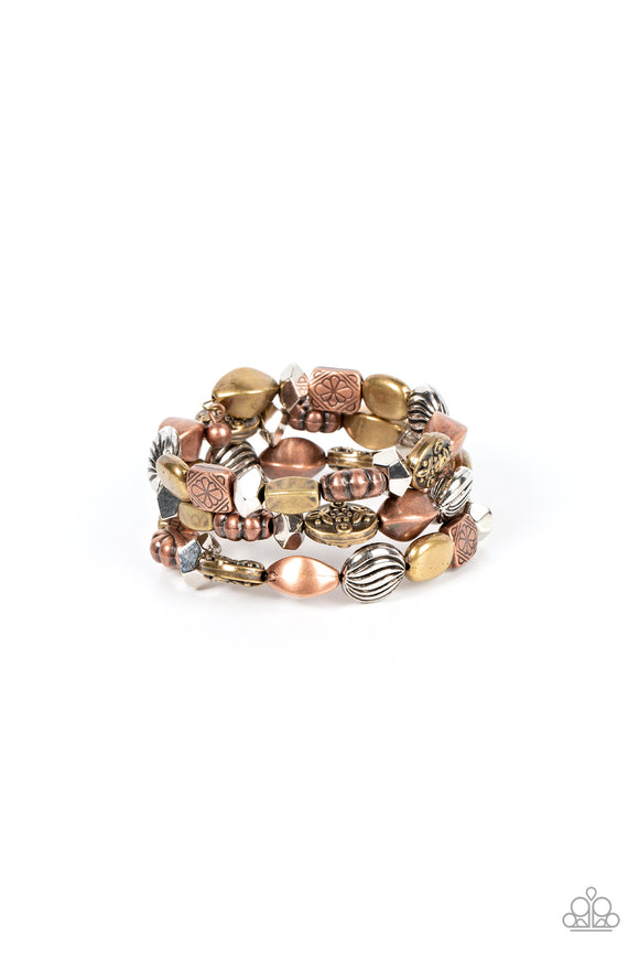 Charmingly Cottagecore - Multi metal coil bracelet