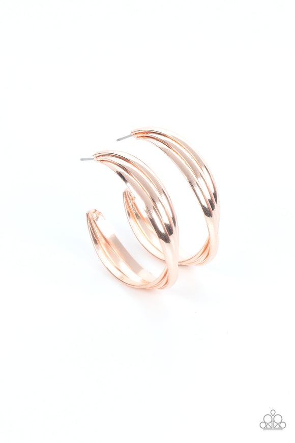 Curvy Charmer - Rose Gold hoop earrings