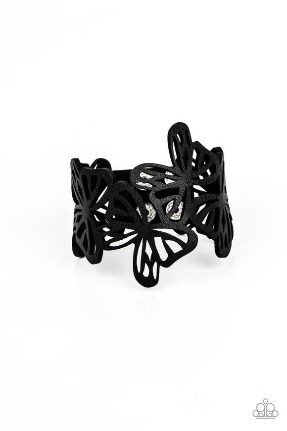 Butterfly Breeze - Black wrap bracelet