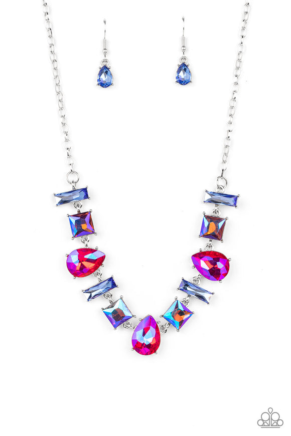 Interstellar Ice - Pink oil spill necklace