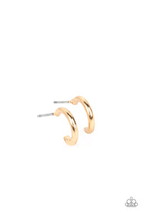 Skip the Small Talk - Gold small hoop earrings earrings