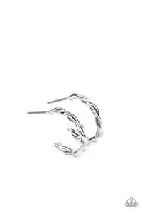 Irresistibly Intertwined - Silver Mini hoop earrings