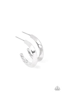 BEVEL Up - Silver mini hoop earrings