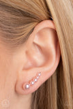 Dropping into Divine - Pink pearl ear crawler earrings