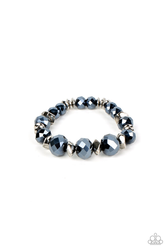 Astral Auras - Blue shimmer stretchy bracelet