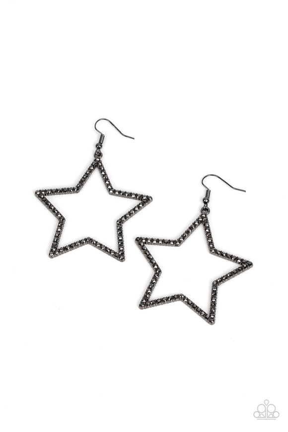 Supernova Sparkle - Black star earrings