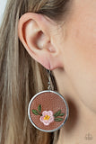 Prairie Patchwork - Pink leather earrings